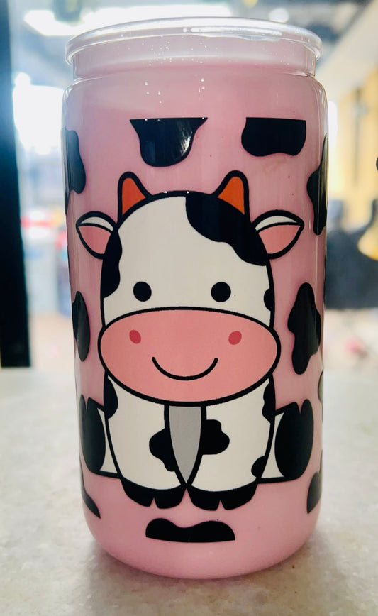Strawberry milk cow tumbler