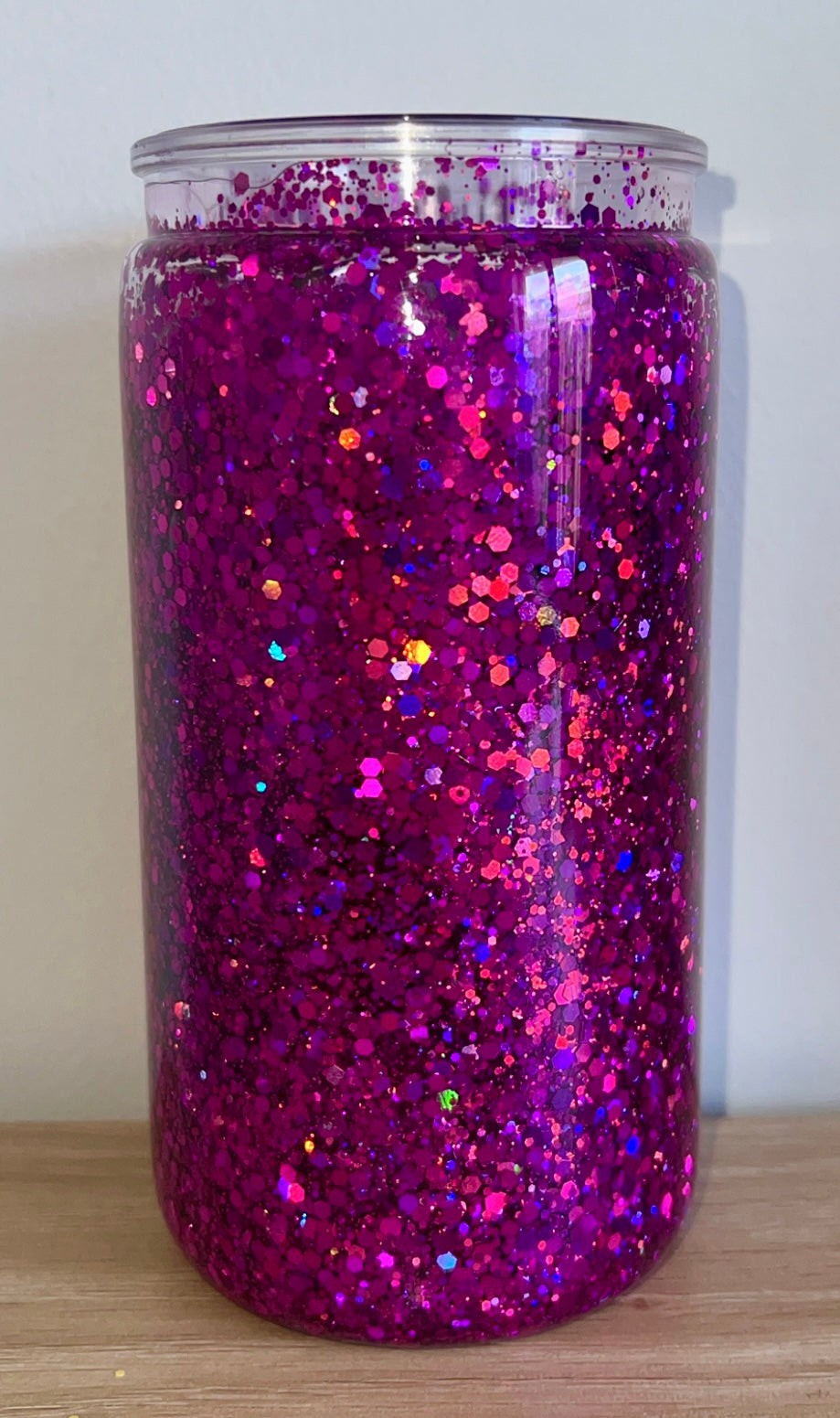 Vibrant sparkling purple tumbler
