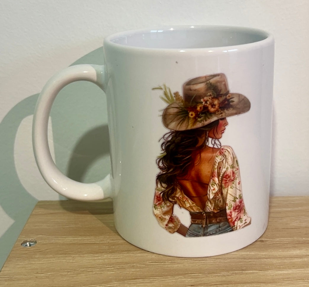 Cow girl coffee mug